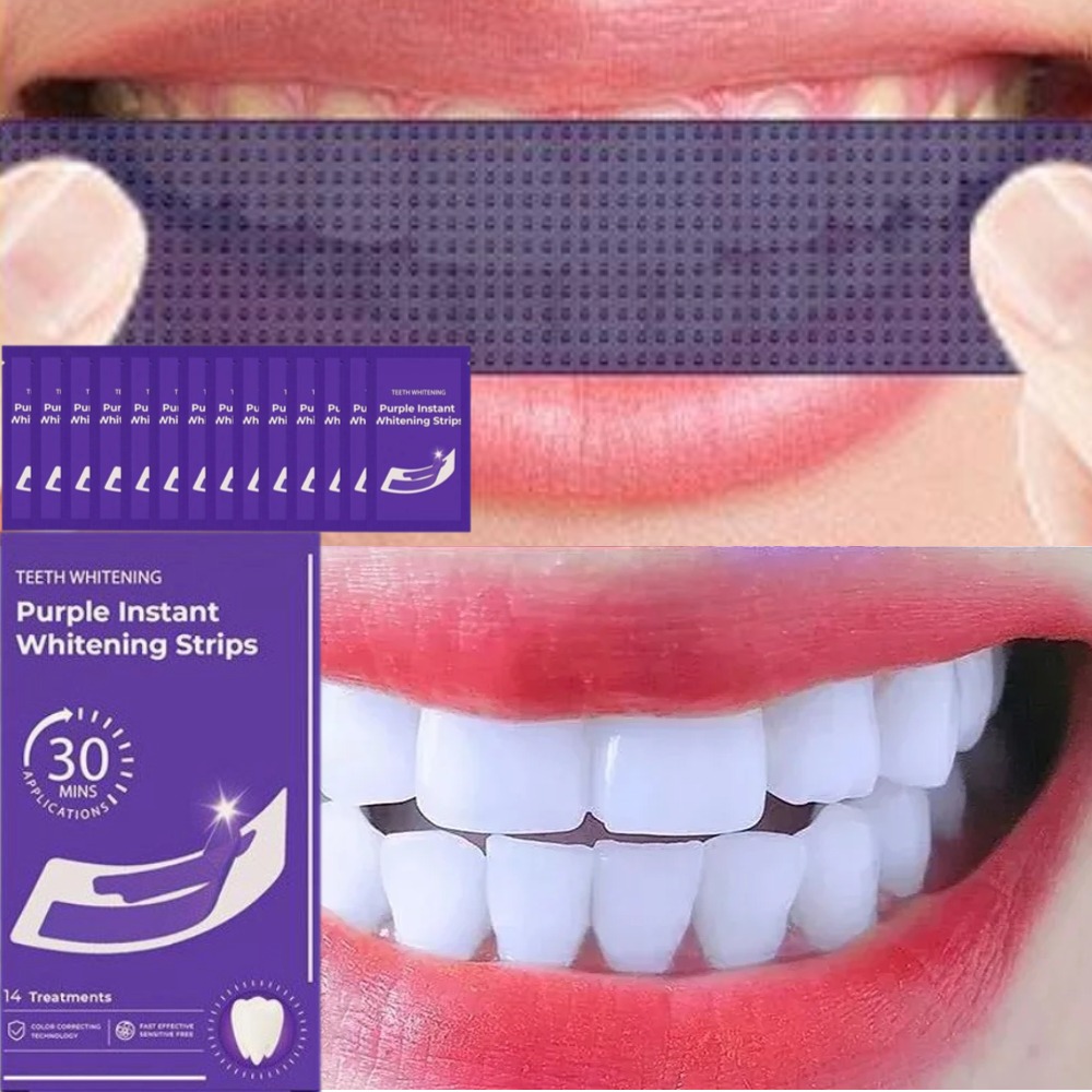 42Pairs V34 Purple Teeth White – Teeth Whitening Strips Crest recenzja i cena