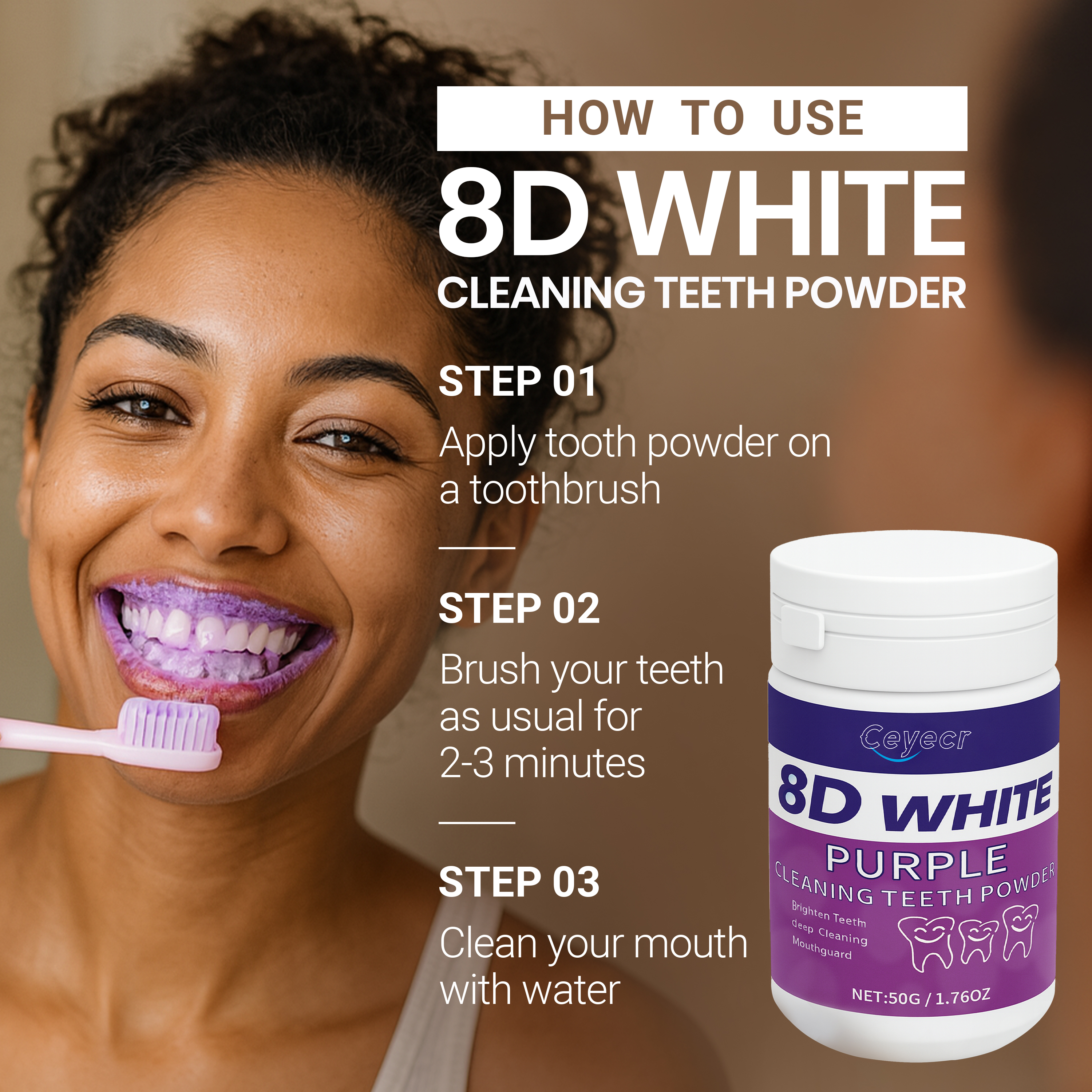 8D white Teeth Whitening Powde – Teeth Paint Whitening recenzja i cena
