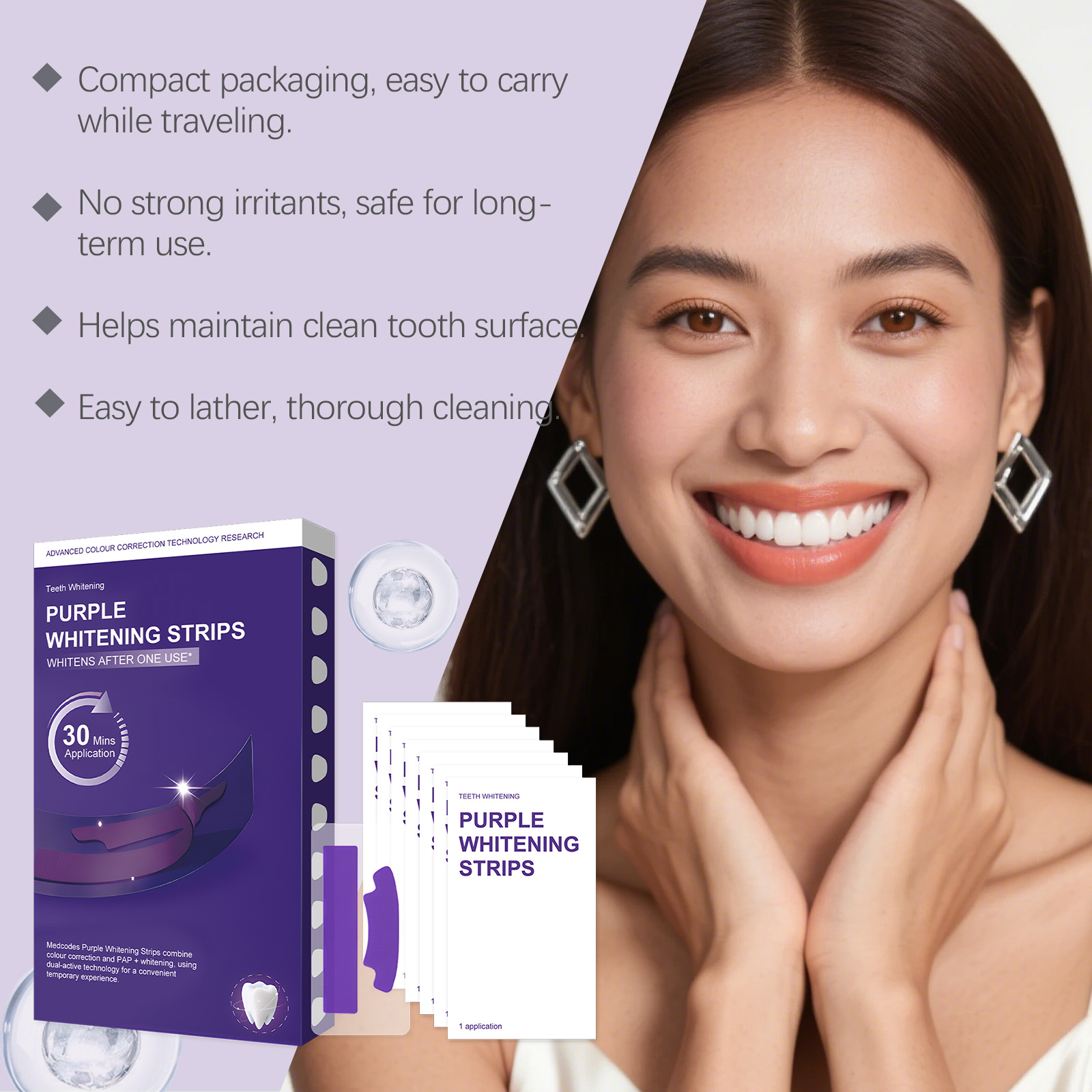Purple Teeth Whitening Strips  – Teeth Whitening Strips Crest recenzja i cena